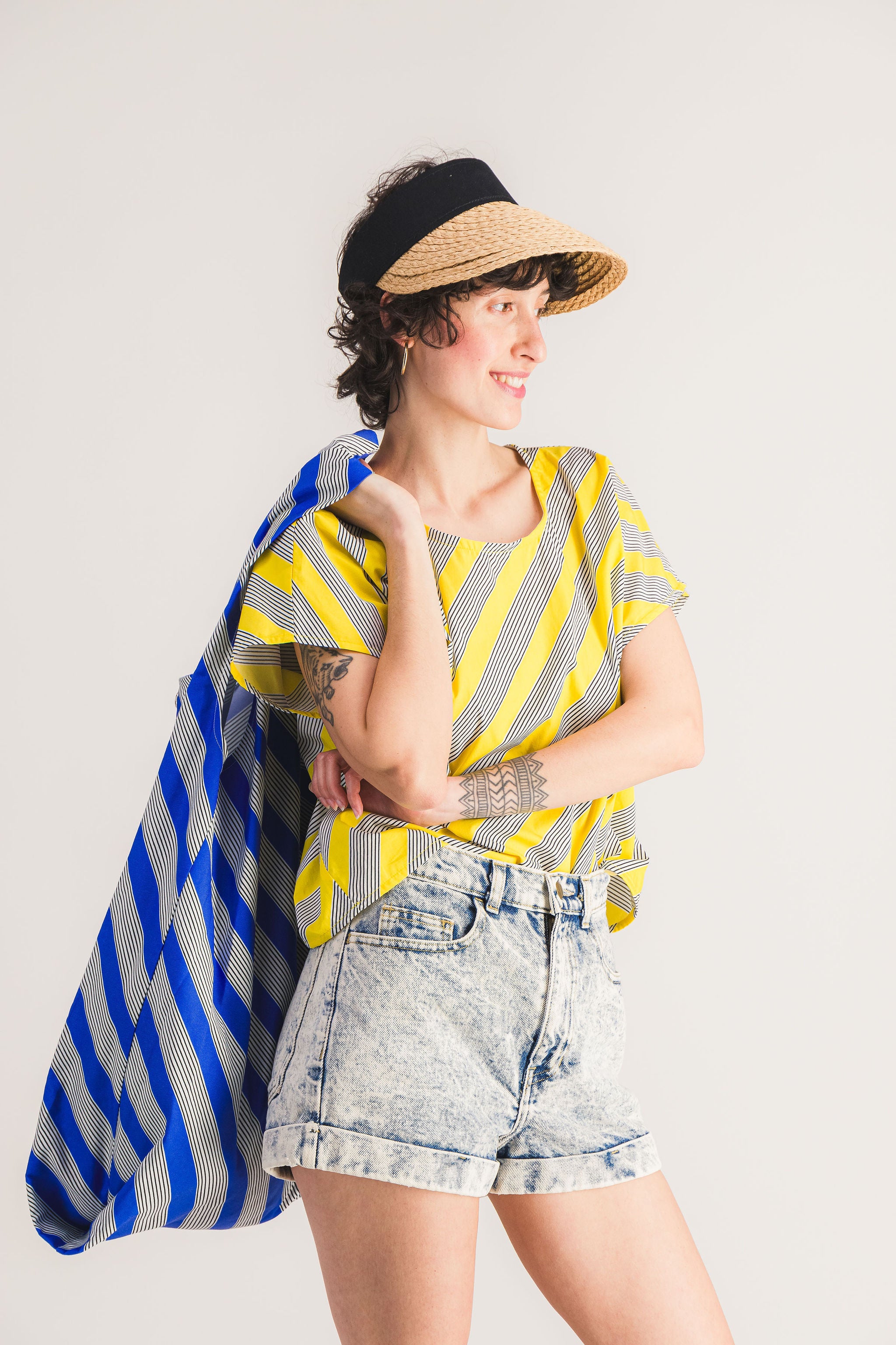 bolso tote azul para mujer