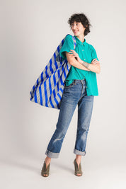 bolso tote azul para mujer