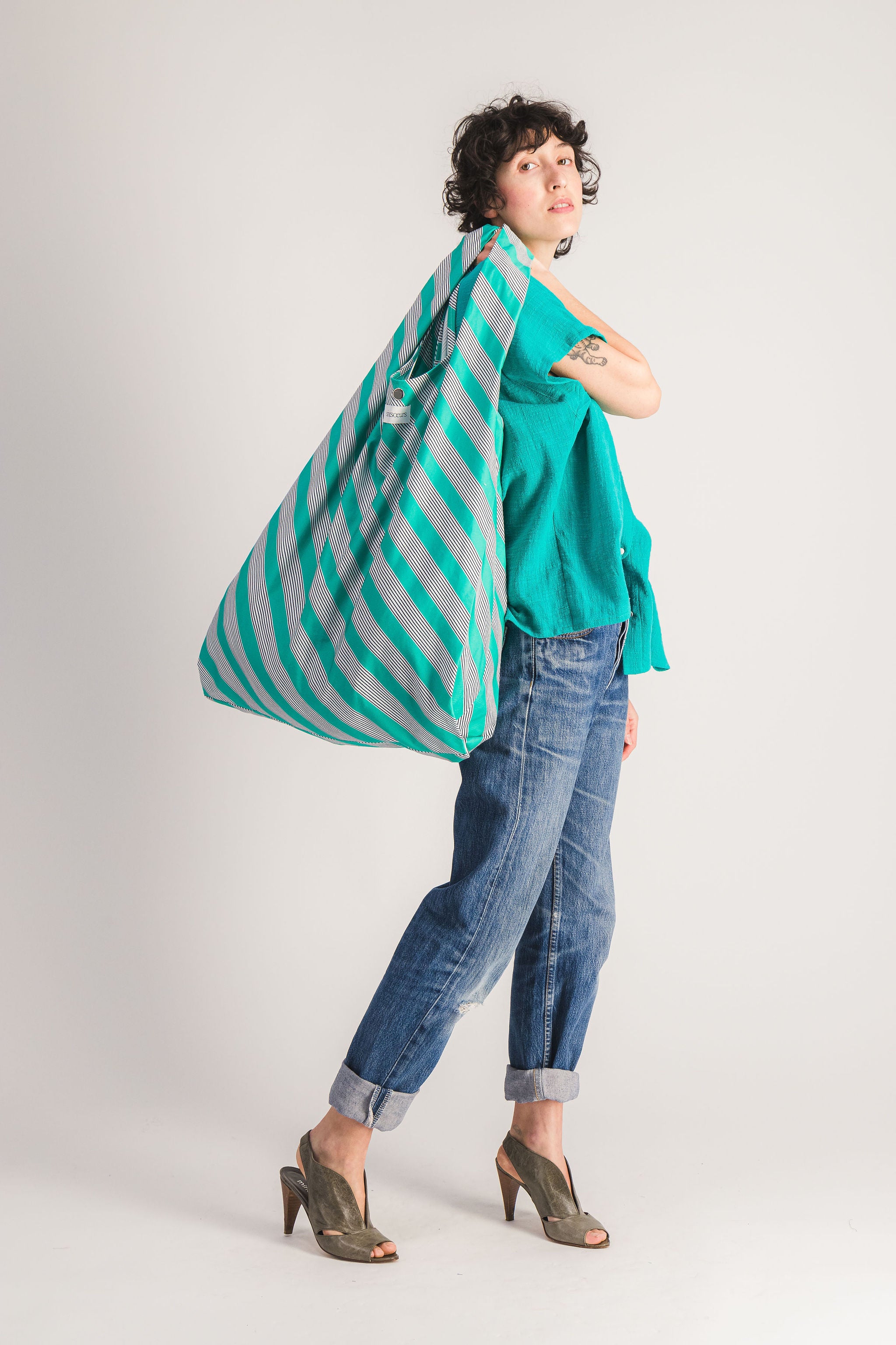 bolso tote verde para mujer