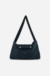 bolso de mano Polly de terciopelo azul marino para mujer, PE25