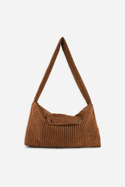 sac besace femme velours marron polly