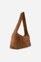 sac besace femme velours marron polly