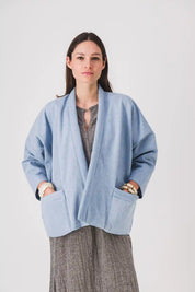 Chaqueta kimono de mujer_vaqueros azules_chaqueta Barbara_PE25