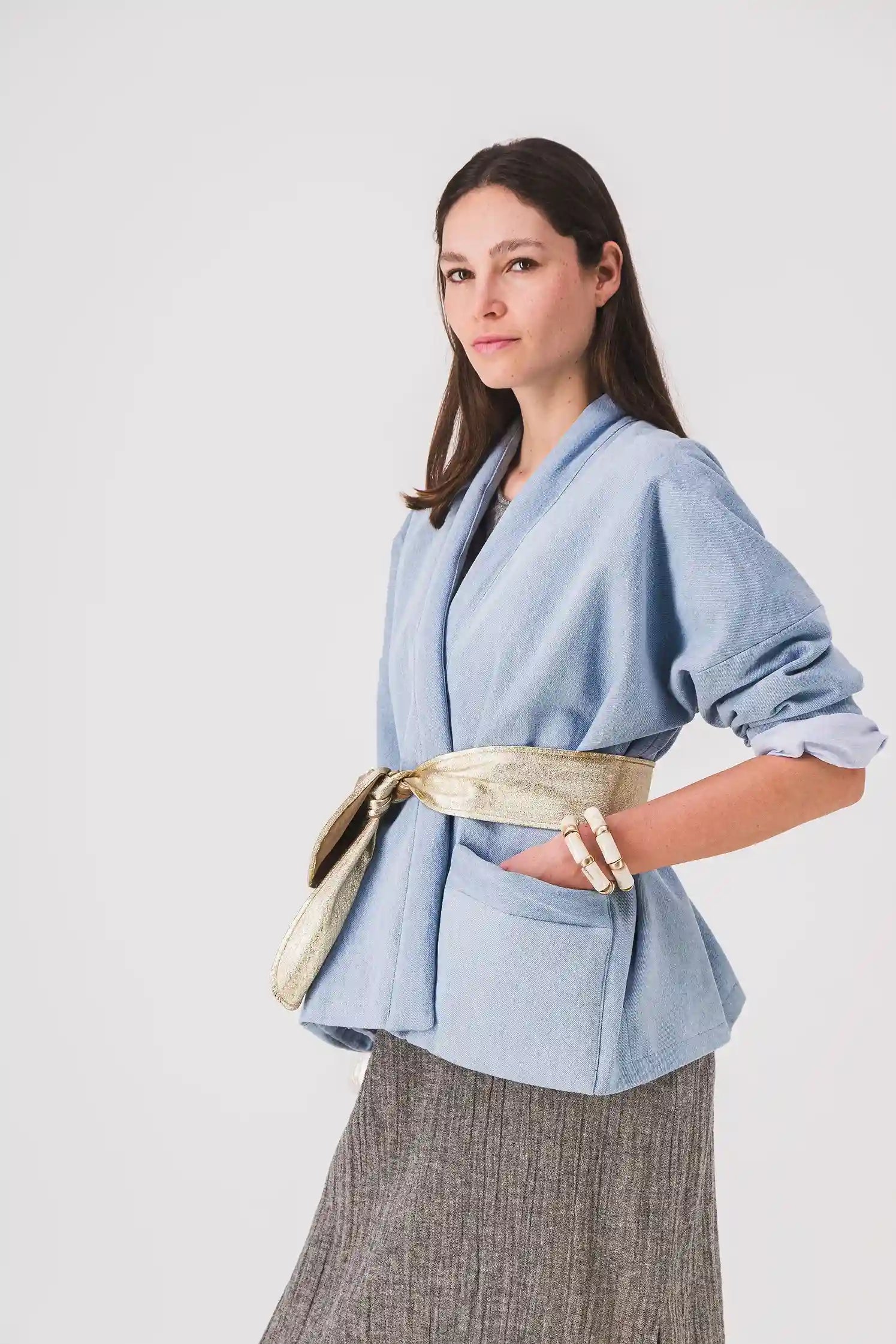 Chaqueta kimono de mujer_vaqueros azules_chaqueta Barbara_PE25